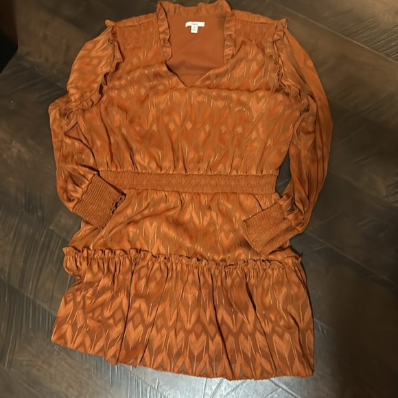 Rust Ruffle Dress - Picture 3 of 4